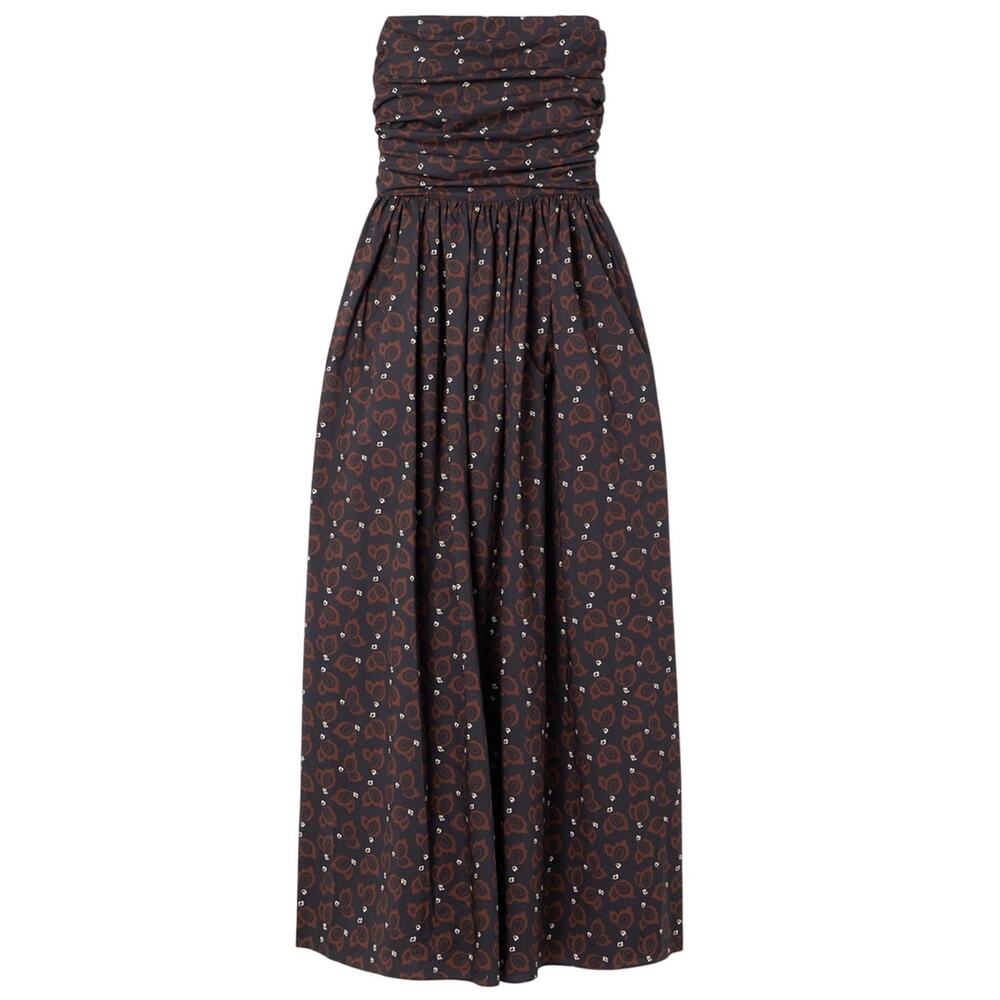 Matteau Printed Multicolor Strapless Maxi Dress Size 4